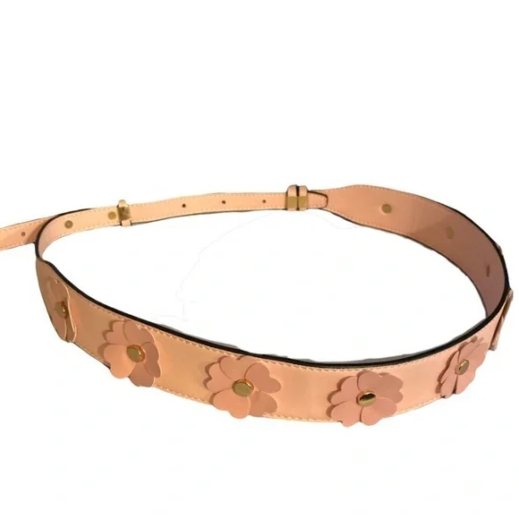 Accessories | Vegan Leatherback Pink Belt W Flower 3d 